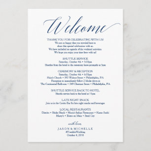 Programme Lettre de bienvenue pour le déroulement de mariage