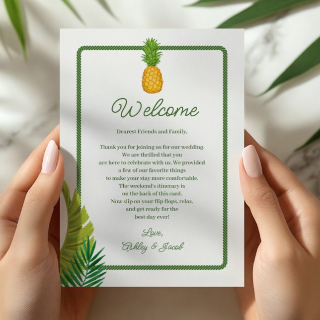 Programme Lettre et itinéraire de mariage rétro tropical (Créateur téléchargé)