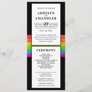 Programme LGBTQ Rainbow Black Chic Moderne Mariage Parties s