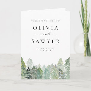 Programme Livret de mariage Paysage d'hiver à feuilles persi