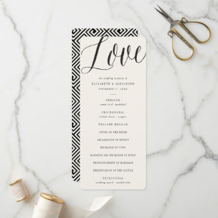 Programme Love Script Calligraphie Mariage classique géométr
