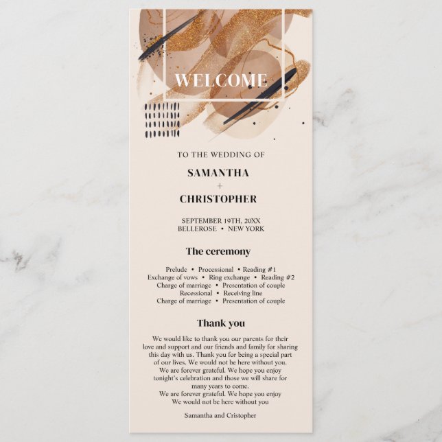 Programme Lux rose or parties scintillant de cuivre teintes  (Devant)