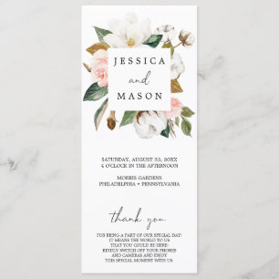 Programme Magnolia Cotton Unplugged Ceremony Wedding Program