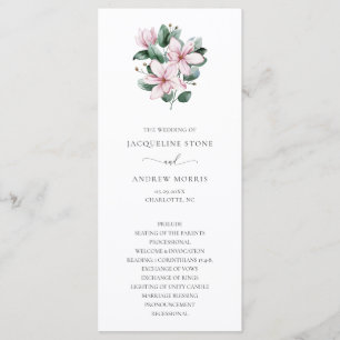 Programme Magnolia Rose Floral Élégant Mariage