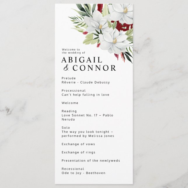 Programme Magnolia Tropical Blanc Vert Rouge (Devant)