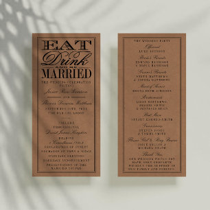 Programme Mangez, buvez et soyez marié Rustique Mariage Kraf