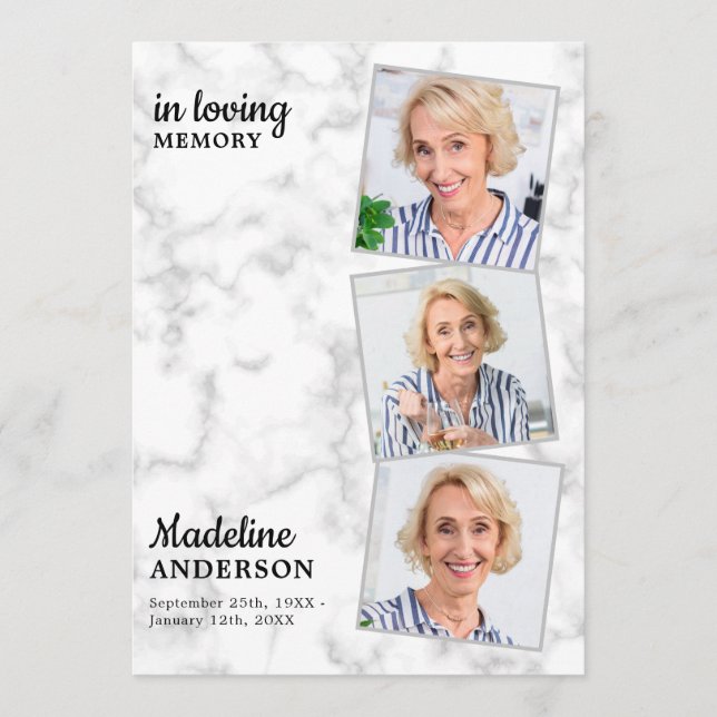 Programme Marbre 3 Photo Ordre de service Funérailles commém (Devant)