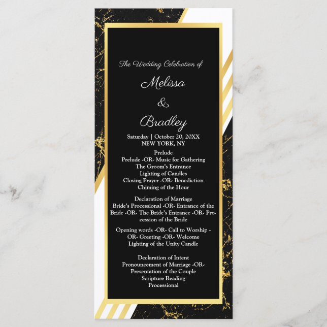 Programme Marbre doré bandes typographie noir (Devant)