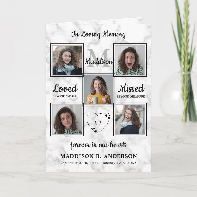 Programme Marbre moderne 5 Photo Collage funéraire commémora (Devant)