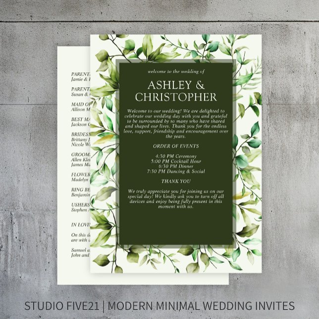 Programme Mariage à la frontière florale rustique classique (Créateur téléchargé)