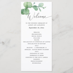 Programme Mariage à l'eucalyptus Cérémonie botanique de ve