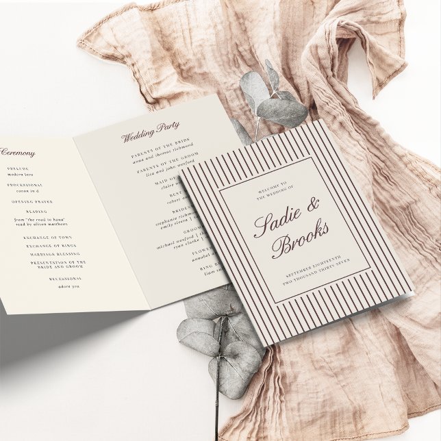 Programme Mariage à rayure fine en écriture classique Bourgo (Créateur téléchargé)