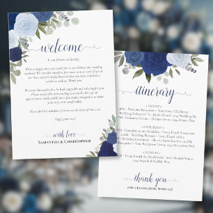 Programme Mariage accueil et itinéraire Roses Bohème Bleues