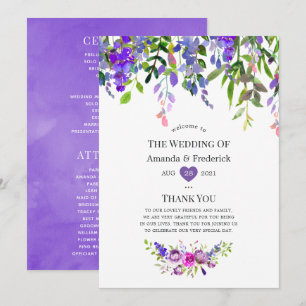 Programme Mariage aquarelle floral ultra violet