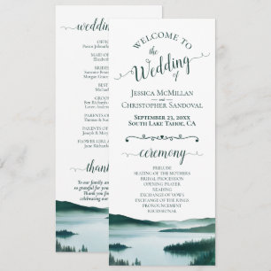 Programme Mariage aquarelle rustique au lac de montagne pais