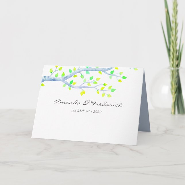 Programme Mariage au bouleau de printemps à l'aquarelle (Devant)