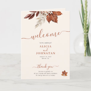 Programme Mariage automne feuilles de terracotta ivoire