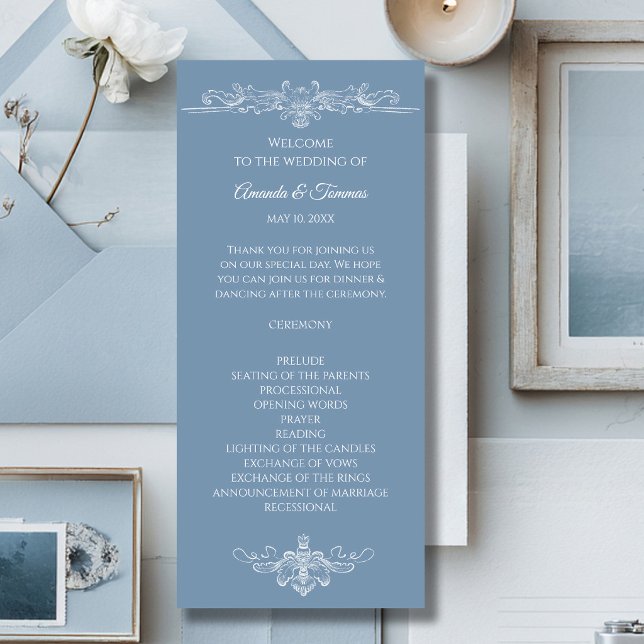 Programme Mariage Baroque Vintage Damassé (Créateur téléchargé)