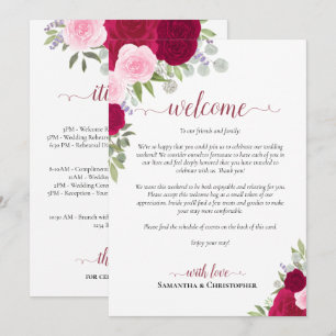 Programme Mariage Bienvenue & Itinéraire Roses Magenta & Ros
