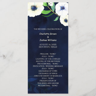 Programme Mariage bleu de l'Anemone Floral Navy