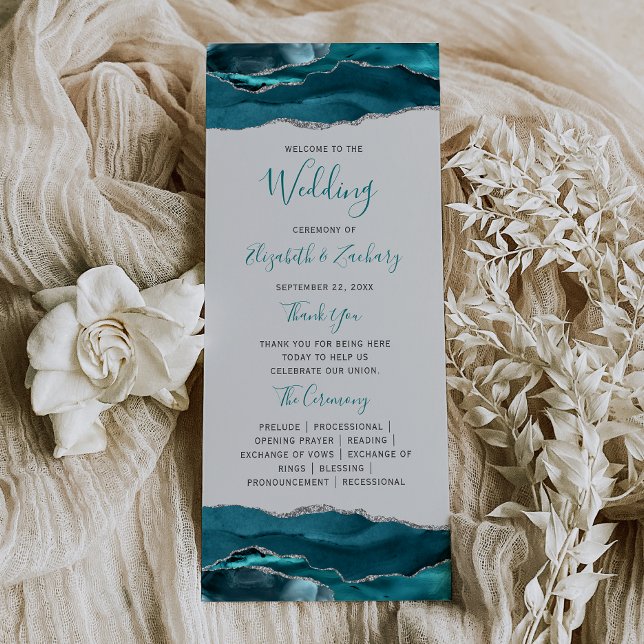 Programme Mariage Bleu Turquoise Argent Agate Gris (Créateur téléchargé)