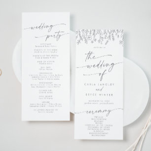 Programme Mariage Bohème Chic Gris Fleur Sauvage Longueur Th