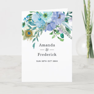 Programme Mariage Bohème Floral Bleu et Menthe