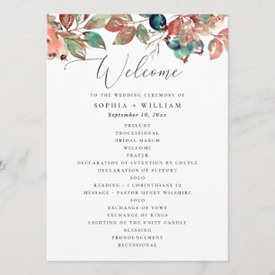 Programme Mariage botanique d'automne Feuilles de baies à