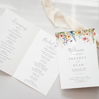 Programme Mariage Botanique Plié de Prairie Rustique