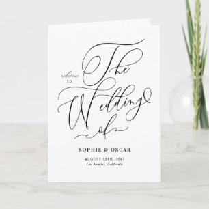 Programme Mariage Calligraphie Fantaisie Noir