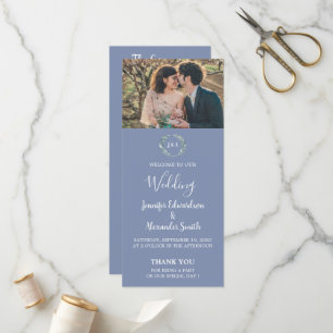 Programme Mariage campagnard photo feuille rustique aquarell