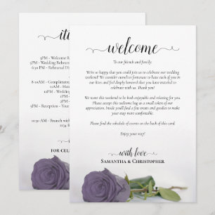 Programme Mariage Chic Rose Poussiéreuse Violette Bienvenue