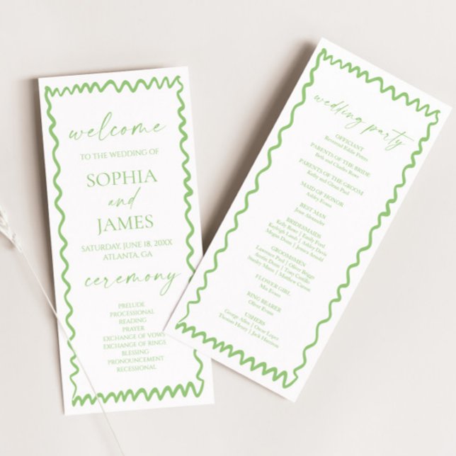 Programme Mariage Citron Vert Ondulé Fantaisiste (Créateur téléchargé)