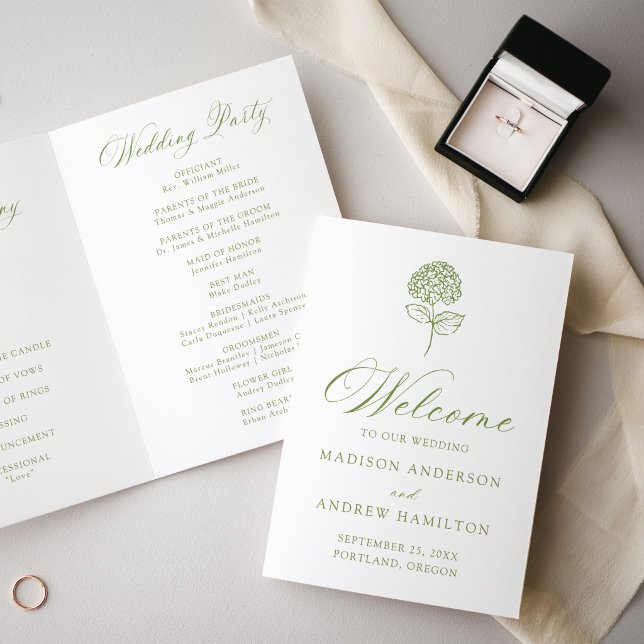 Programme Mariage Classique Hydrangea Vert Olive (Créateur téléchargé)