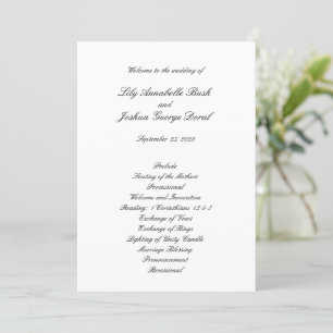 Programme Mariage Classique Noir et Blanc Intemporel