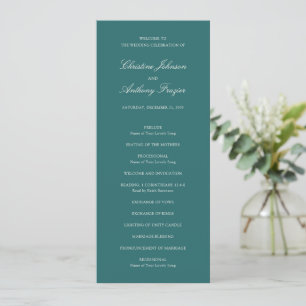 Programme Mariage Classique Teal Ancien Argent