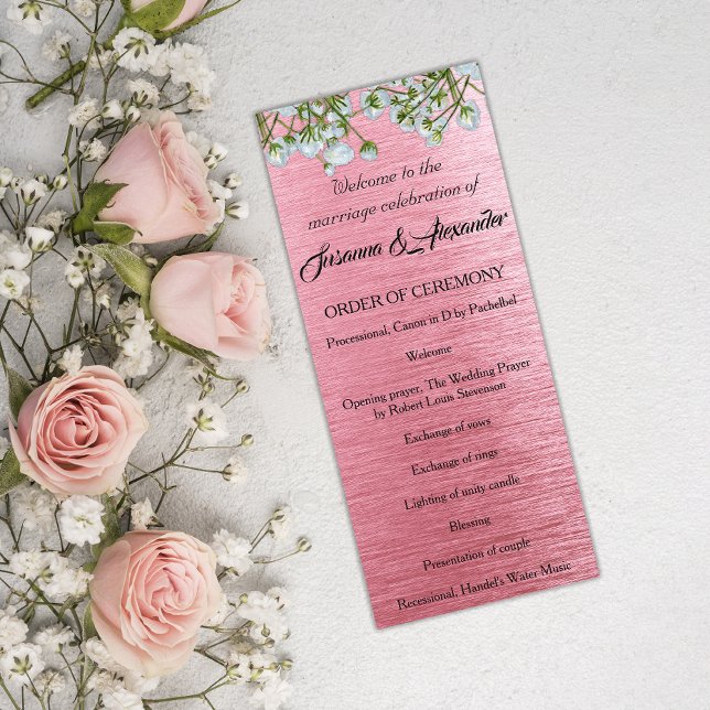 Programme Mariage contemporain en métal rose et en roses bla (Créateur téléchargé)
