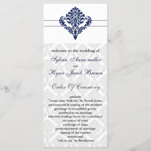 Programme mariage damassé "bleu marine"