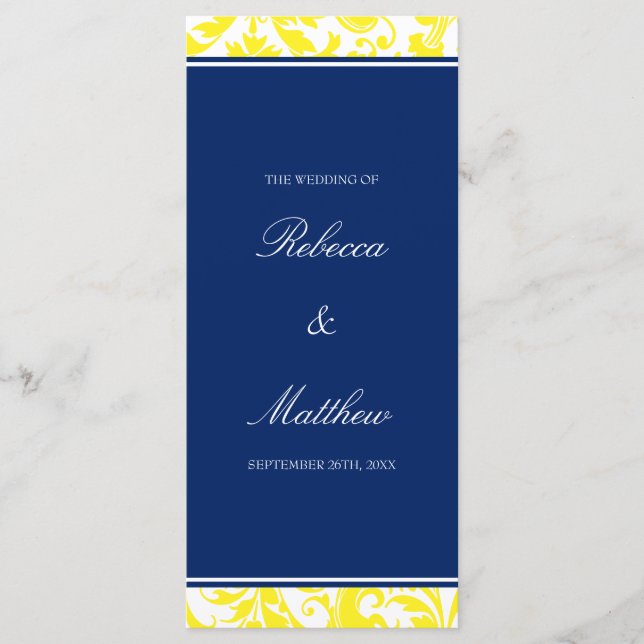 Programme Mariage damassé de la Marine Blue and Ye (Devant)