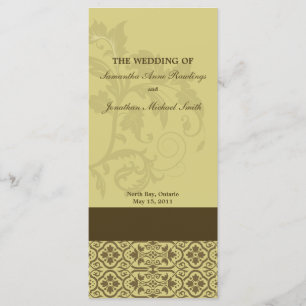 Programme mariage damassé - Gold & Brown Foliing