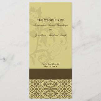 Programme mariage damassé - Gold & Brown Foliing