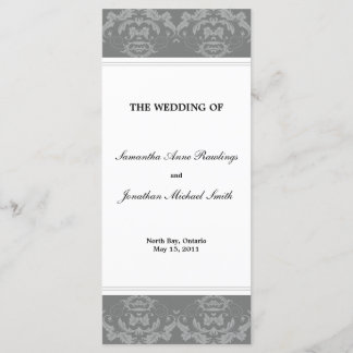 Programme mariage damassé - Mariage gris ardoise