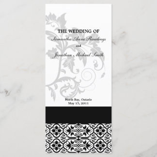 Programme mariage damassé - Mariage noir et blanc