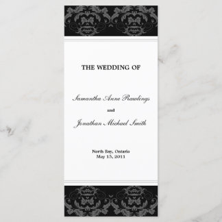 Programme mariage damassé - Mariage noir et blanc