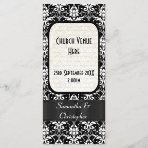 Programme mariage damassé noir et blanc