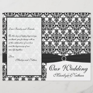 Programme Mariage damassé noir et blanc