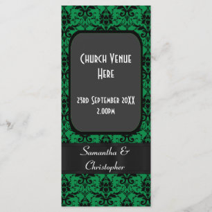 Programme mariage damassé noir et vert