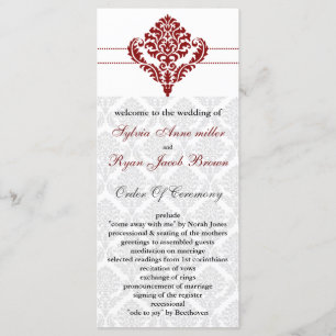programme mariage damassé rouge