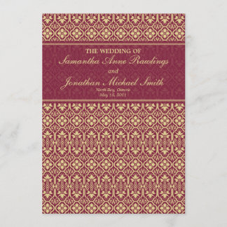 Programme mariage damassé - Rouge & Cream
