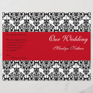 Programme Mariage damassé rouge, noir et blanc